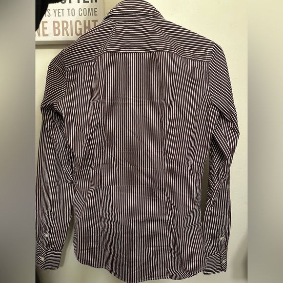 Ralph Lauren Maroon and White Striped Shirt - Picture 7 of 12